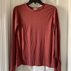 Red open back workout top